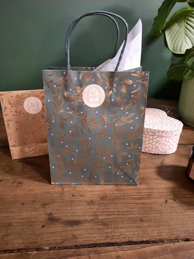 Sacs Cadeau Noël - Emballages Recyclés et Raffinés (Moyen)